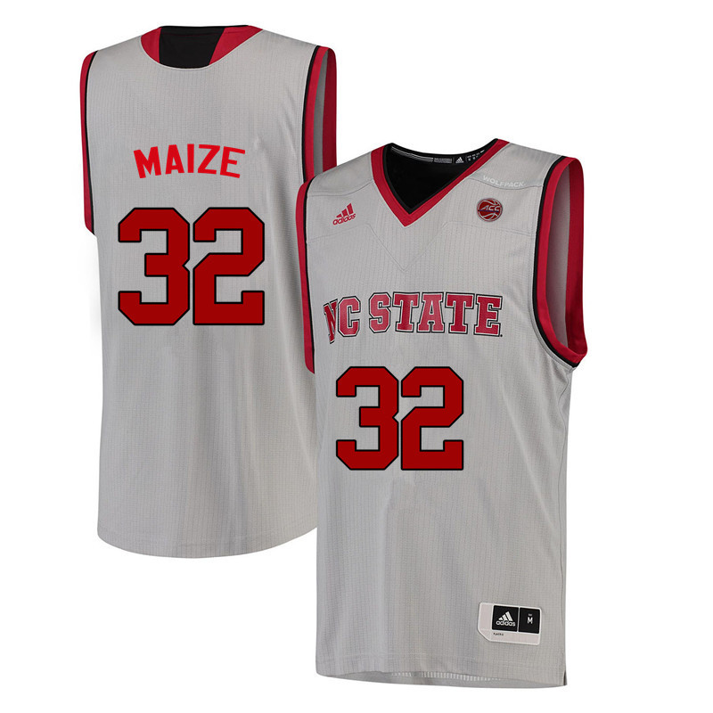 Men NC State Wolfpack #32 Akela Maize College Basketball Jerseys-White - Click Image to Close